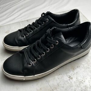 Karl Lagerfeld Designer Black Leather Men's Sneakers 10.5